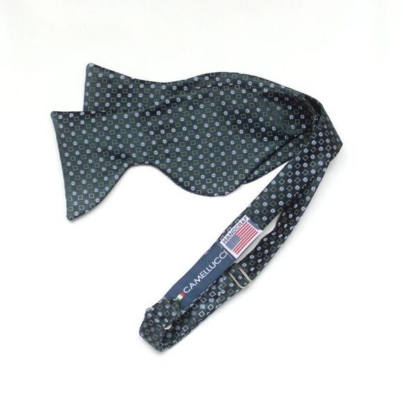 NWT Men's Self tied Bow Tie Forest Green Silk Butterfly Bowtie big bow tie S551 - Picture 2 of 15